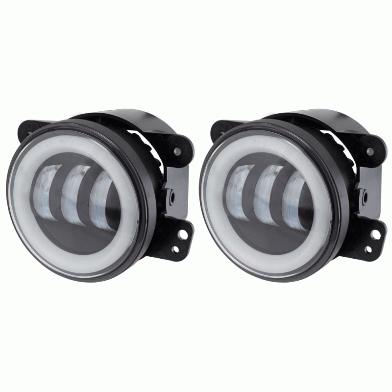 Fog Lights with RGB Halo - 4 Inch, 3 LED  HE-JWBFL02RGB