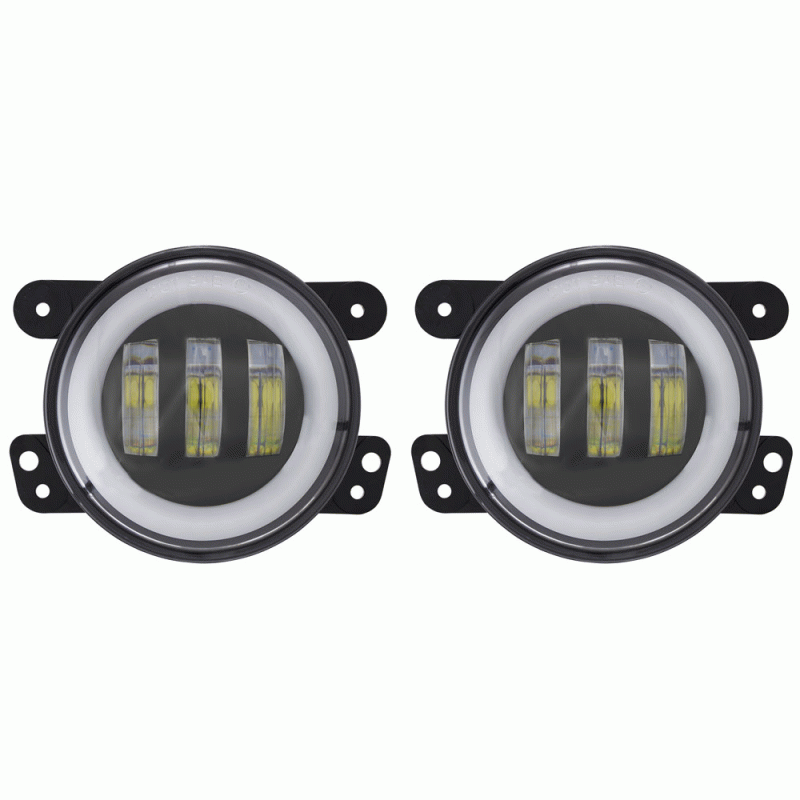 Fog Lights with RGB Halo - 4 Inch, 3 LED  HE-JWBFL02RGB