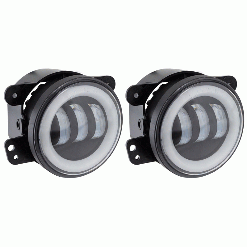 Fog Lights with RGB Halo - 4 Inch, 3 LED  HE-JWBFL02RGB