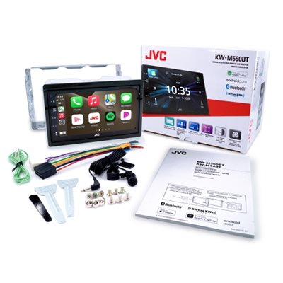 JVC 6.8” DDIN Wired Apple CarPlay / Android Auto Bluetooth Short Body Digital Media Receiver KW-M560BT