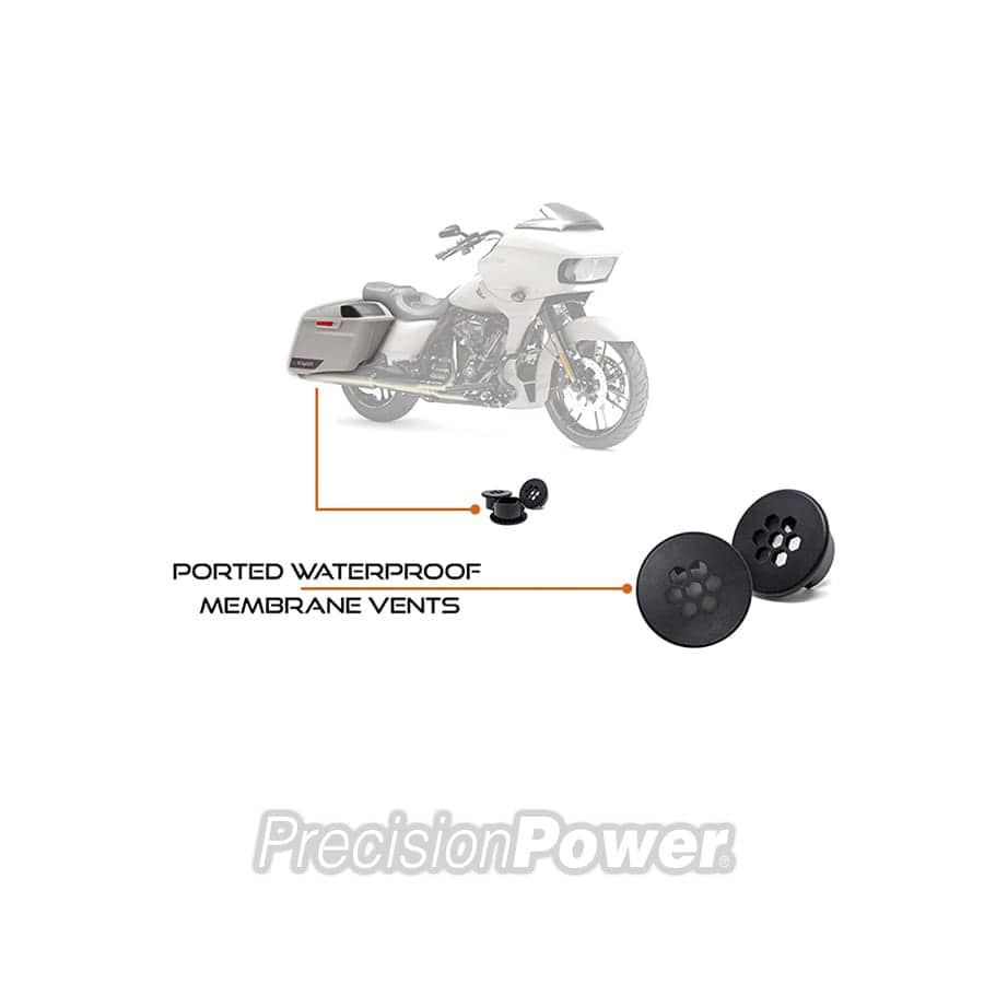 Installer-Friendly Saddlebag Powered Subwoofer Fits 2014+ Harley Davidson® Touring Models (Sold Individually) HD14.SBWR Brake Side