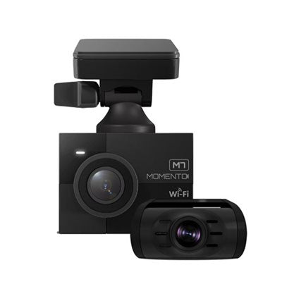 Momento M7 Smart Dash Cam | QHD1440p front camera / 1080p rear camera, 64GB Memory Card, WiFi